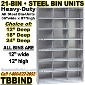21-Bin Openings Steel Shelf Unit / TBBIND21
