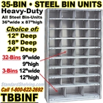 35-Bin Openings Steel Shelf Unit / TBBINF35