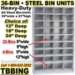 36-Bin Openings Steel Shelf Unit / TBBING36