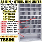 38-Bin Openings Steel Shelf Unit / TBBINI38