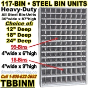 117-Bin Openings Steel Shelf Unit / TBBINM117