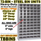 72-Bin Openings Steel Shelf Unit / TBBINS72
