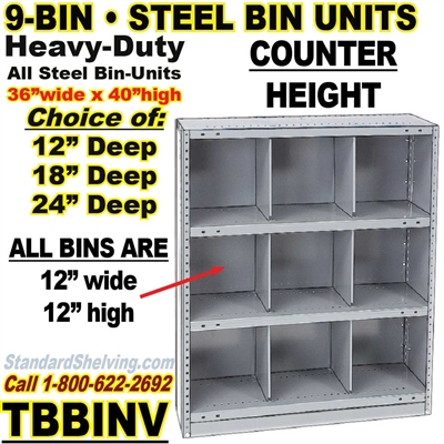 9-Bin Openings Steel Shelf Unit / TBBINV9