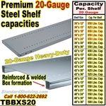Extra 20 gauge Steel Welded Box Shelves / TBBXS20