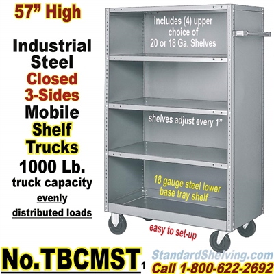 Steel Shelf Trucks Closed 3-Sides / TBCMST