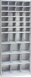 STEEL BIN UNIT WITH 37-OPENINGS, UNIT 87"HIGH (TBH)