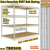 Extra Heavy-Duty Wood-Deck Rivet Shelving / TBRSHD