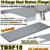 Extra 18 gauge Steel Flange Shelves / TBSF18