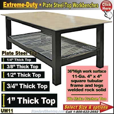 Extreme Duty Plate Steel Top WorkBenches