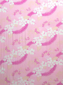 Pink Sarong with Hawaiian Print & Pink Leaves