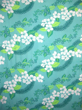 Green with Hawaiian Print & Green Leaves