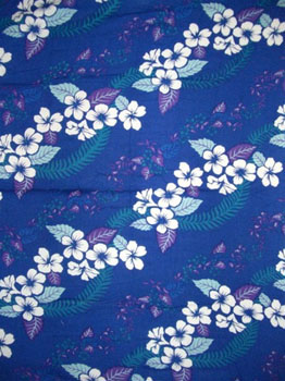 Blue with Hawaiian Print & Blue Leaves