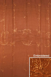 Embroidered Solid Brown Sarong