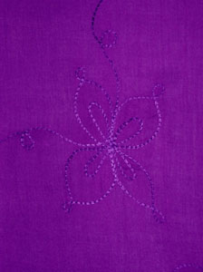 Embroidered Solid Purple Sarong