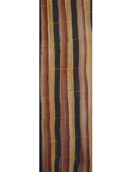 Half Size Striped Sarong In Brown and Black with Embroidery