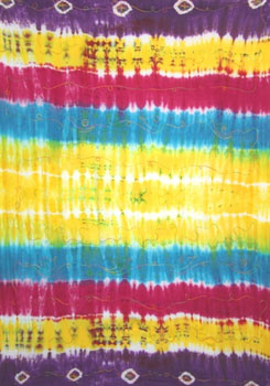 Embroidered Tie Dye Rainbow Striped With Circles