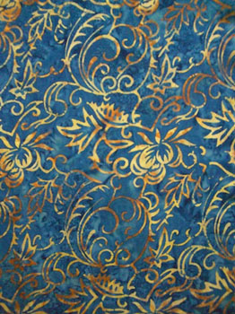 Fancy Blue with Gold Leaf Pattern