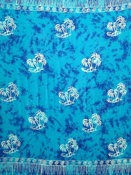 Batik Turquoise With Palm Trees