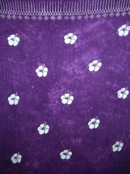 Batik Purple With Hibiscus