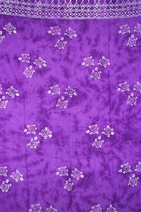 Batik Purple Sarong With Turtles