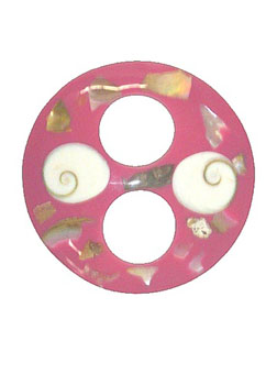 Pink Circle Shaped Tie with Abalone Shell