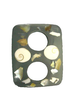 Gray Buckle Clip with Abalone Shell