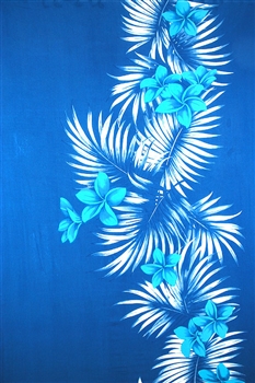 Blue with Blue Plumeria and Palm Fronds