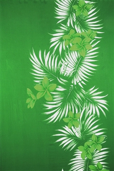 Green with Green Plumeria and Palm Fronds