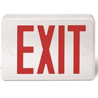 LED Red Exit sign with battery back up supplied by Fire Extinguishers Chicago, protectco inc
