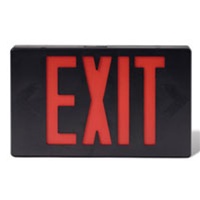Black LED Red Exit sign with battery back up supplied by Fire Extinguishers Chicago, protectco inc