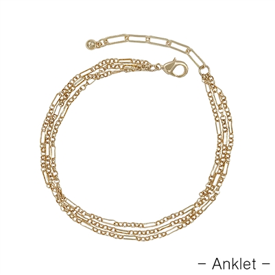 Gold Chain Multi Layered Anklet