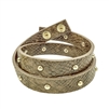 Brown Leather Snake with Gold Accent Wrap Bracelet