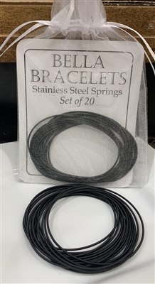 "Bella Bracelets" Black Set of 20 Stainless Steel Bracelets