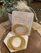 "Bella Bracelets" Gold Set of 20 Stainless Steel Bracelets