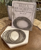 "Bella Bracelets" Silver Set of 20 Stainless Steel Bracelets