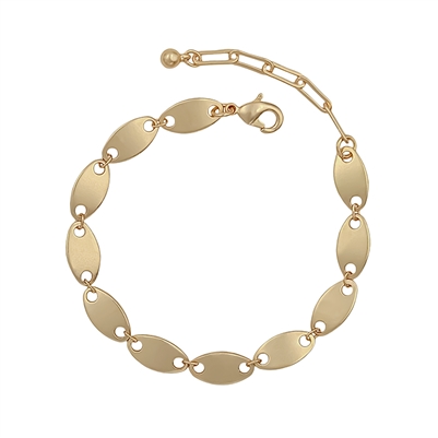 Matte Gold Link Chain Adjustable Bracelet