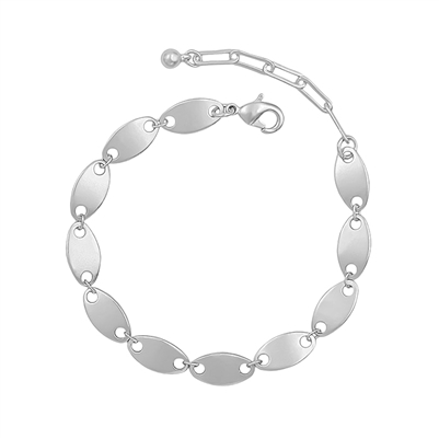 Matte Silver Chain Adjustable Bracelet