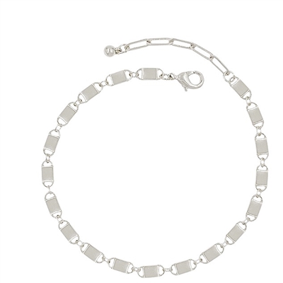 Silver Locket Style Link Chain Bracelet
