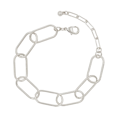 Silver Open Chain 7.5-8" Bracelet