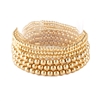 Matte Gold Beaded Set of 5 Stretch Bracelets