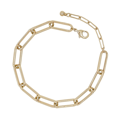 Gold Open Link Chain Bracelet, Great for Layering!