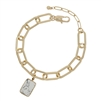 Gold Chain with White Rectangle Natural Stone Bracelet