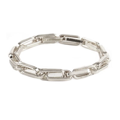 Silver  Metal Chain Stretch Bracelet