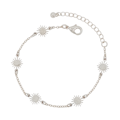 Starburst  Worn Silver Chain Bracelet