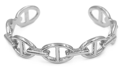 Silver Chain Metal Cuff Bracelet
