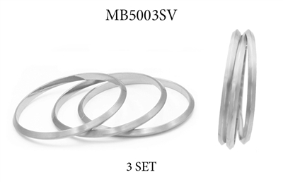 Silver Bangle Set of 4 Bracelets