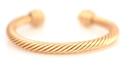 Gold Twisted Texture Cuff Bracelet, Great for Layering!
