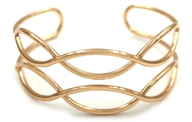 Gold Twisted Layered Cuff Bracelet