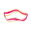 Hot Pink Color Coated Metal and Gold Set of 3 Waved Bangles