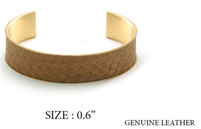 Brown Snake Print Cuff Bracelet